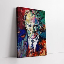 Mushen Studio Renkli Gazi Mustafa Kemal Atatürk Soyut Kanvas Tablo Duvar Dekoru Salon Ofis Yatak Odası