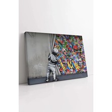 Mushen Studio Graffiti Sanatçısı Banksy Dekoratif , Renkli Graffiti ve Çocuk Sanatsal Kanvas Tablo Duvar Dekoru Sa