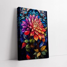 Mushen Studio Renkli Mozaik ve Çiçek Desenleri Modern Soyut , Ofis Salon Yatak Odası Dekoratif Tablo Kanvas Tablo