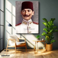 Tablofest Dikey Kanvas Tablo Atatürk Fesli Gençlik Atatürk Tablosu Ev Ofis Duvar Dekoru