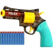 Mega Oyuncak 2'si 1 Arada Dart Atan Revolver Kahverengi Su Tabancası 22 cm
