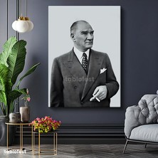 Tablofest Dikey Kanvas Tablo Atatürk Ceketli Duruş Atatürk Tablosu Ev Ofis Duvar Dekoru