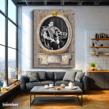 Tablofest Dikey Kanvas Tablo Sultan Iı Abdülhamid Klasik Portre Osmanlı Tablosu Ev Ofis Duvar Dekoru