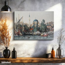 Tablofest Yatay Kanvas Tablo Tophane Sahil Camii Kayıklar Osmanlı Tablosu Ev Ofis Duvar Dekoru