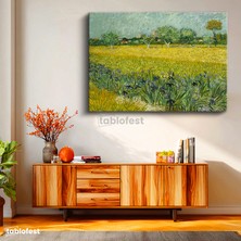 Tablofest Yatay Kanvas Tablo Van Gogh Buğday Tarlası Köy Ressam Tablosu Ev Ofis Duvar Dekoru