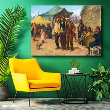 Tablofest Yatay Kanvas Tablo Osmanlı Panayır Eğlencesi Müzik Sahnesi Ev Ofis Duvar Dekoru