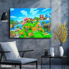 Tablofest Yatay Kanvas Tablo Agalarla Keşif Minecraft Tablosu Ev Ofis Salon Duvar Dekoru