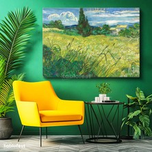 Tablofest Yatay Kanvas Tablo Van Gogh Selvi Ağacı ve Çayır Ressam Tablosu Ev Ofis Duvar Dekoru