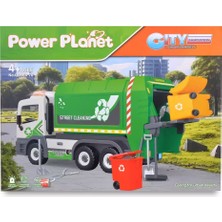 bebekokusu Power Planet City Sesli ve Işıklı Sök Tak Yeşil Çöp Kamyonu