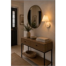 Elizim Home Lighting Luna Pliseli Modern Duvar Apliği – Krem Şapkalı, Beyaz Ayaklı, 15 cm Dekoratif Yatak Odası, Oturma Odası, Genç Odası Aplik