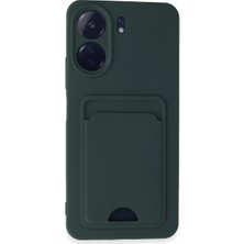 The Gencoo Xiaomi Redmi 13C Kılıf Kelvin Kartvizitli Silikon - Koyu Yeşil