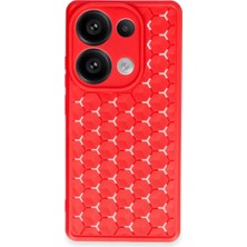 Magicool Xiaomi Redmi Note 13 Pro 4g Kılıf Petek Silikon Kapak - Kırmızı
