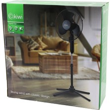 Shopwave Kiwi KFAN-7426  16 Inç - 41CM  Teleskopik Katlanır Ayaklı Vantilatör 3 Kademe Hız 3 Pls.kanat Metal Kafes - Ayak Y: 90CM (5047)