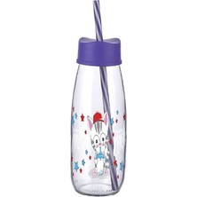 Hereveoyuncak Hayvan Figürlü Pipetli Su ve Süt Şişessi Cam 500 ml