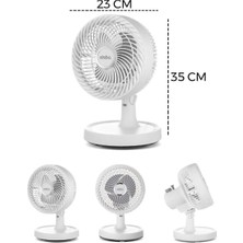 Shopwave Beyaz 12 Inc Ev - Ofis Kompakt - Sessiz - Iki Kademe Masaüstü Vantilatör SF-7703 (5047)