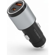 Shopwave Araç Içi Çakmaklığa Takılantype-C ve USB Girişli 2 Portlu Hızlı Şarj Adaptörü (5047)
