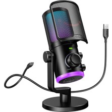 Am6 Amplıgame Rgb Gaming Mikrofon - Oyun/sohbet Ses Dengesi - USB Yayın ve Mikrofonu - Gürültü Önley