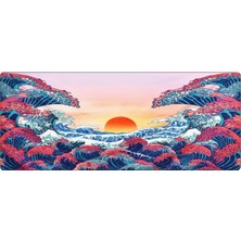 Porge Gamer Mouse Pad 70X30 Mouse Pad Xxl Büyük Oyuncu Ofis Mouse Altlığı Mousepad (Renkli Kanagawa,
