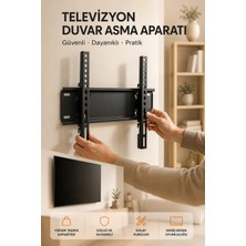 Shopwave Yüksek Taşıma Kapasiteliniversal Tv Duvar Askı Aparatı 32-42 Inç Güvenli Sabitleme Sistemi