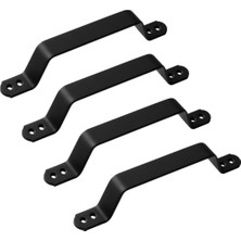 Uravas Store Mat Siyah Renk Metal El Tutamagı (4 Adet) Çekme Kolu Kapı Tutma Kulbu 17 cm Kulp Kapı Tutamağı Kulbu