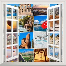 Uravas Store Pencere Poster Duvar Kağıdı Türkiye Fotokolaj Yapışkanlı Sticker