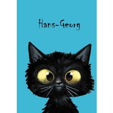 Uravas Store Hans-Georg: Personalisiertes Notizbuch, Dın A5, 80 Blanko Seiten Mit Kleiner Katze Auf Jeder Rechten Unteren Seite. Durch Vornamen Auf Dem Cover, Eine ... Coverfinish. Über 2500 Namen Bereits Verf