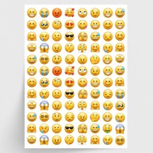 Uravas Store Bimotif Karışık Emoji, Duygu ve Yüz Ifadesi Sticker Seti, 960 Adet