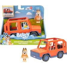 Uravas Store Bluey Heeler Family Road Trip 4WD Araç, Eklemli Biber Figürü Dahil, Açık Çatılı, 4 Figürü Kolayca Takabilir, Tüm 6,5 cm (Ayrı Satılan) Için Ideal