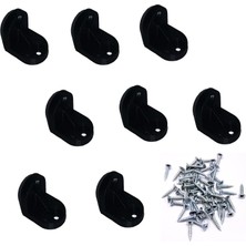 Uravas Store Mks Plastik Köşebent, Siyah, 2 cm x 2 cm x 4 Mm, 8 Adet, Mobilya Bağlantı Elemanı, Raf ve Dolap Köşe Birleştirme, Duvara Sabitleme