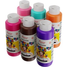 Uravas Store Red Rose Tamamlayıcı Renkler Parmak Boyası 6'lı Set 6X120 ml