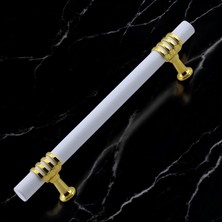 Uravas Store Eylül Mobilya Mutfak Dolabı Çekmece Dolap Kulpları Kapak Kulpu Kulbu Beyaz Altın 128 mm Metal Kulp