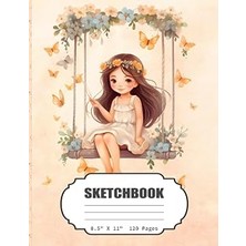 Uravas Store Sketchbook: Cute Butterfly Girl Sketch Book For Girls, Kids,teens, Adults Artist Notebook/journal For Drawing, Writing, Sketching Or Doodling, Blank Paper, 120 Pages, 8.5X11 (Blank Drawing Book)