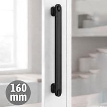 Uravas Store Özen Mat Siyah Çekmece Kulp 160 mm Modern Dolap Kapak Kulbu Dayanıklı Metal Şık Dekoratif Tasarım