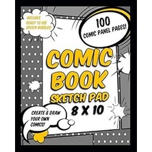 Uravas Store Comic Book Sketch Pad 8 x 10: 100 Comic Panel Pages: Create & Draw Your Own Comics: Includes Ready To Use Speech Bubbles (Create Your Own Comic Book, Band 3)