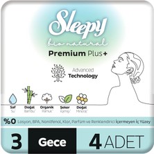 Uravas Store Sleepy Bio Natural Premium Plus Hijyenik Ped Deneme Paketi Gece 4 Adet