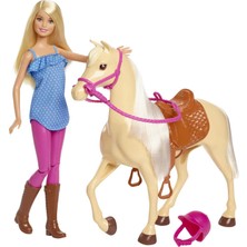 Uravas Store Barbie ve Güzel Atı Oyun Seti, Sarışın Bebekli, 3 Yaş ve Üzeri, FXH13
