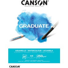 Uravas Store Canson Graduate Sulu Boya Kağıdı Bloğu, Dın A4, 20 Yaprak, 250 G/m²