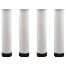 Uravas Store BADEM10 Ayarlanabilir Mobilya Kanepe Baza Koltuk Metal Destek Yükseltici Beyaz Ayağı Ayakları 20 cm 4 Adet