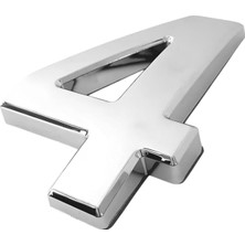 Uravas Store Yapışkanlı Kapı Numarası Küçük Boy 50 mm 5 cm Numara 4 Rakam Dört Sayısı Krom Renk Numaralar 1 Adet