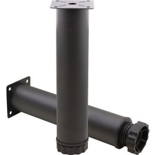 Uravas Store BADEM10 Mobilya Kanepe Baza Koltuk Metal Destek Ayağı Ayarlanabilir Siyah Ayak 25 cm