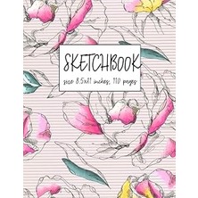Uravas Store Sketchbook: Large Size 8.5X11 Inches, 110 Pages, With Page Number, Watercolor Floral Cover 3