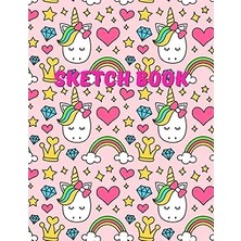 Uravas Store Sketchbook: Cute Unicorn , Large Blank Sketchbook For Girls, 100 Pages, 8.5" x 11", For Drawing, Sketching & Crayon Coloring (Kids Drawing Books)