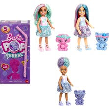 Uravas Store Barbie Chelsea Pop Reveal Bebek Seti, Atıştırmalık Serisi, Kokulu Küçük Bebek, Karnına Bastırılabilen Evcil Hayvan Oyuncağı ve Renk Değişimi Eğlencesi Dahil 5 Farklı Sürpriz, JFY01