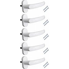 Uravas Store Pvc Pencere Kolu 5 Adet – Plastik Cam Kolu, Evrensel Uyumlu, Vidalı Montaj, Dayanıklı Beyaz Pencere Açma Kolu