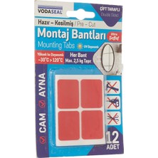 Uravas Store Vodaseal Hazır Kesilmiş 12'li Montaj Bandı, Şeffaf