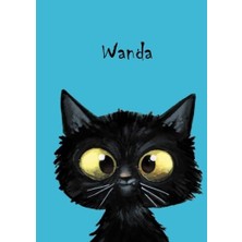 Uravas Store Wanda: Personalisiertes Notizbuch, Dın A5, 80 Blanko Seiten Mit Kleiner Katze Auf Jeder Rechten Unteren Seite. Durch Vornamen Auf Dem Cover, Eine ... Coverfinish. Über 2500 Namen Bereits Verf