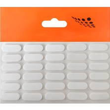 Uravas Store BADEM10 Eva Bazlı Darbe Ses Kapı Stoperi Keçe Yapışkanlı 22 mm (30'lu Paket) Dolap Kapak Çekmece Oval Beyaz