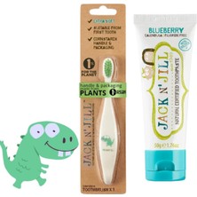 Uravas Store Jack N' Jıll Doğal Sertifikalı Bebek/çocuk Diş Seti (Dino Diş Fırçası + Yaban Mersini Diş Macunu 50G)