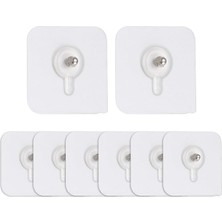 Uravas Store Ephase 8 Adet Kendinden Yapışkanlı Çok Amaçlı Şeffaf Banyo Mutfak Askı Tablo Saat Raf Asma Aparatı