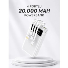 Shopwave Powerbank Şarj Cihazı 4 Çıkışlı 20.000 Mah Powerbank Kompakt Yüksek Kapasiteli Hızlı Şarj